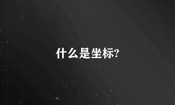 什么是坐标?