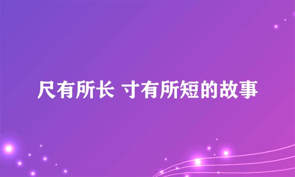 尺有所长 寸有所短的故事