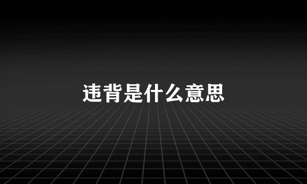 违背是什么意思