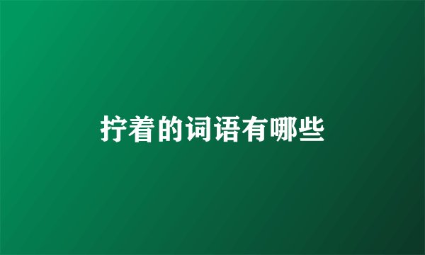 拧着的词语有哪些