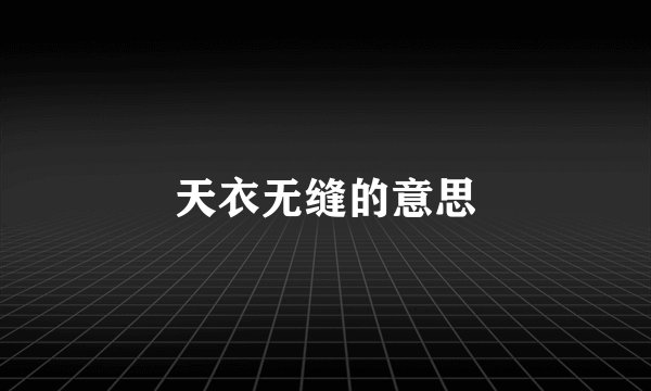 天衣无缝的意思