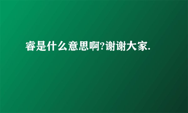 睿是什么意思啊?谢谢大家.