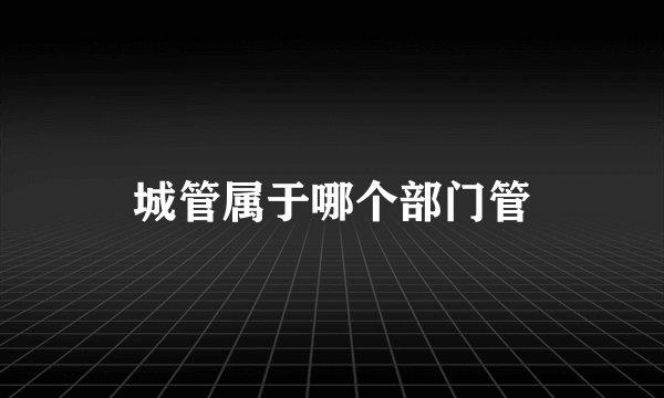 城管属于哪个部门管