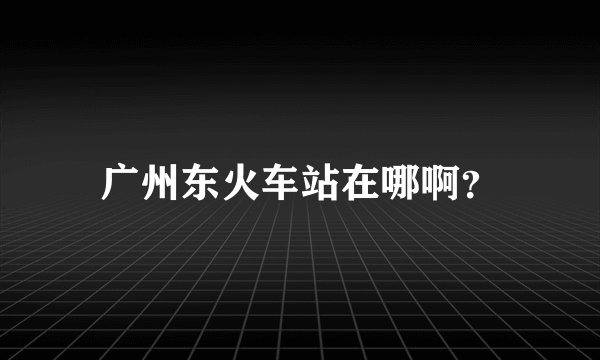 广州东火车站在哪啊？