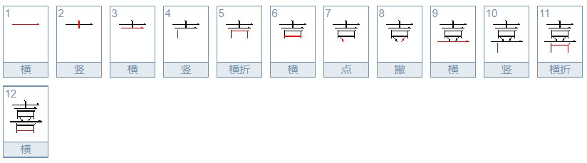 喜的笔画顺序