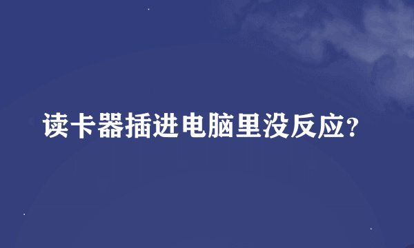 读卡器插进电脑里没反应？