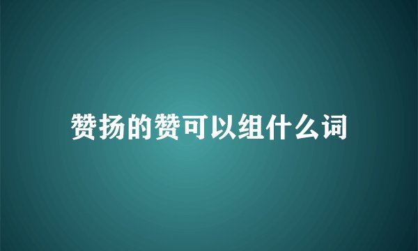 赞扬的赞可以组什么词