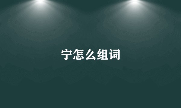宁怎么组词