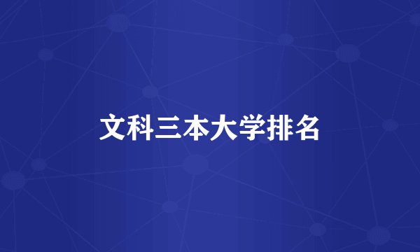文科三本大学排名