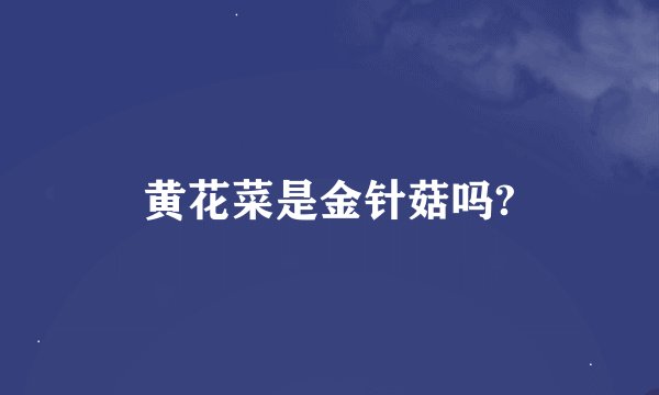 黄花菜是金针菇吗?