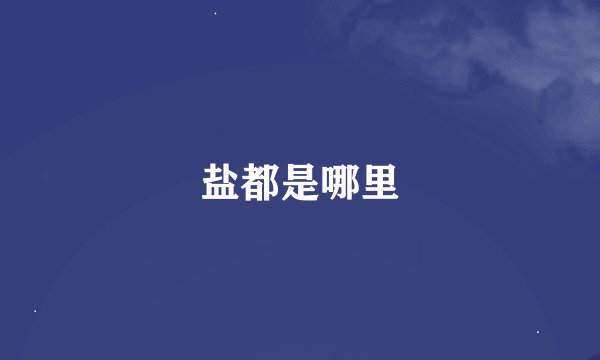 盐都是哪里