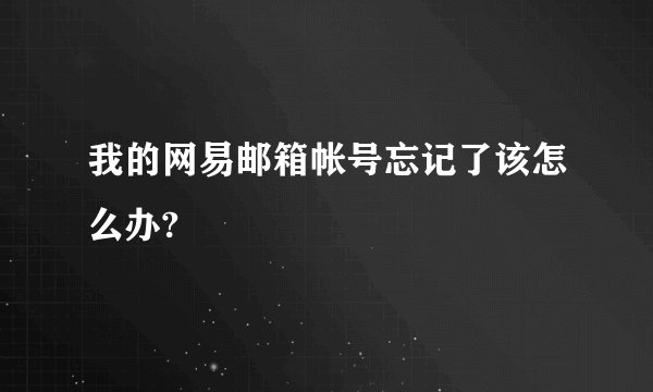 我的网易邮箱帐号忘记了该怎么办?