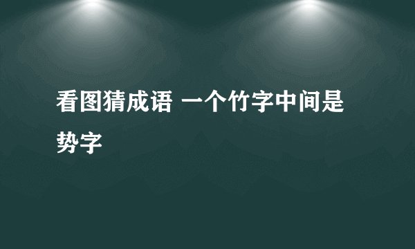 看图猜成语 一个竹字中间是势字