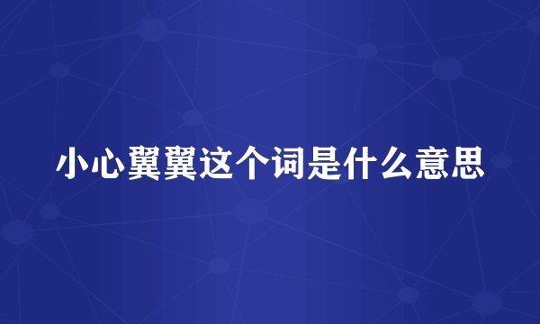 小心翼翼这个词是什么意思