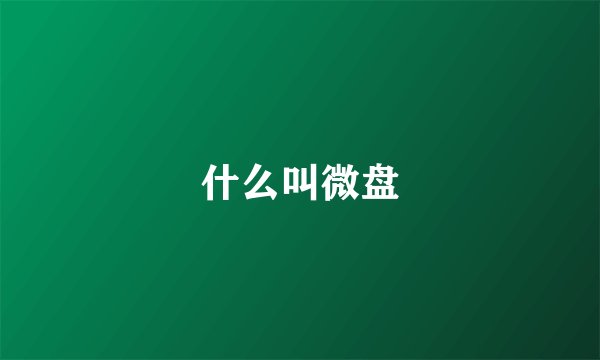 什么叫微盘