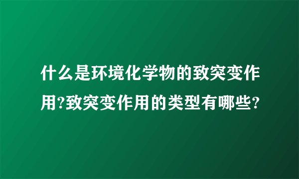 什么是环境化学物的致突变作用?致突变作用的类型有哪些?