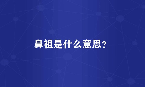 鼻祖是什么意思？