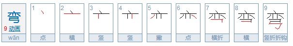 弯曲的弯笔顺怎么写