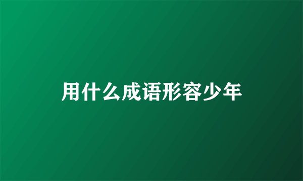 用什么成语形容少年