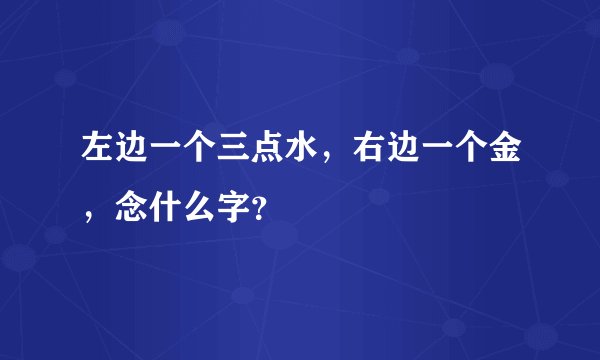 左边一个三点水，右边一个金，念什么字？