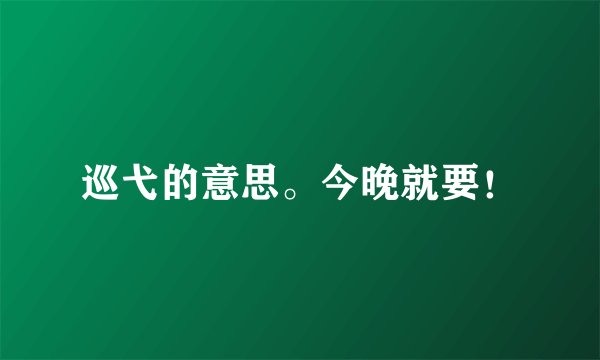 巡弋的意思。今晚就要！