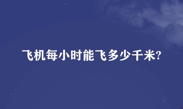 飞机每小时能飞多少千米?