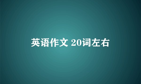 英语作文 20词左右