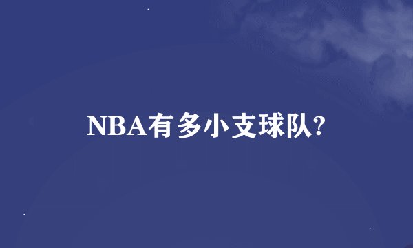 NBA有多小支球队?