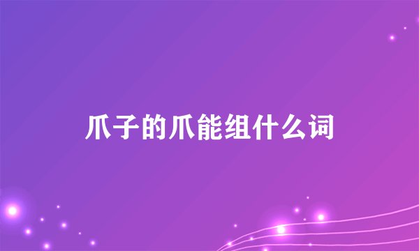 爪子的爪能组什么词