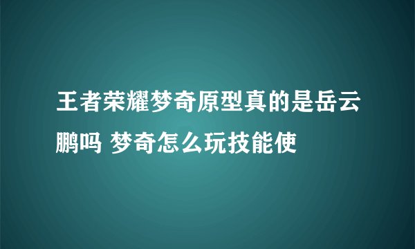王者荣耀梦奇原型真的是岳云鹏吗 梦奇怎么玩技能使