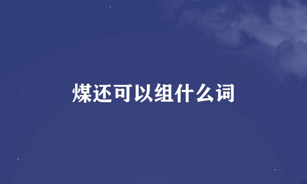 煤还可以组什么词
