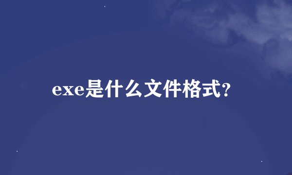 exe是什么文件格式？