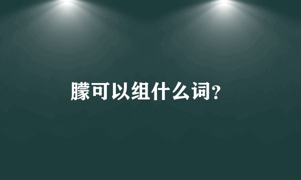 朦可以组什么词？
