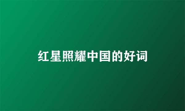 红星照耀中国的好词