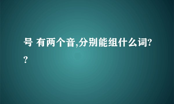 号 有两个音,分别能组什么词??