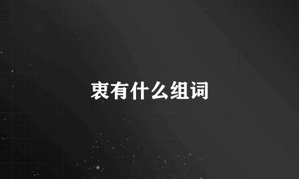衷有什么组词