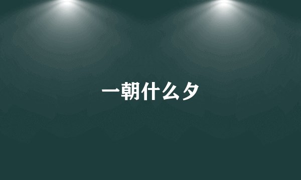 一朝什么夕