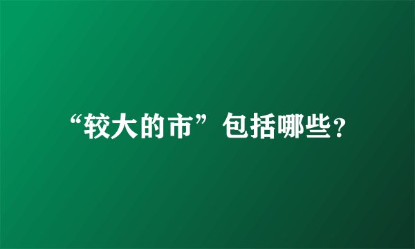“较大的市”包括哪些？