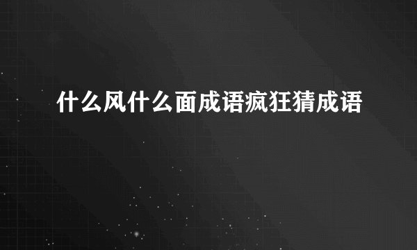 什么风什么面成语疯狂猜成语