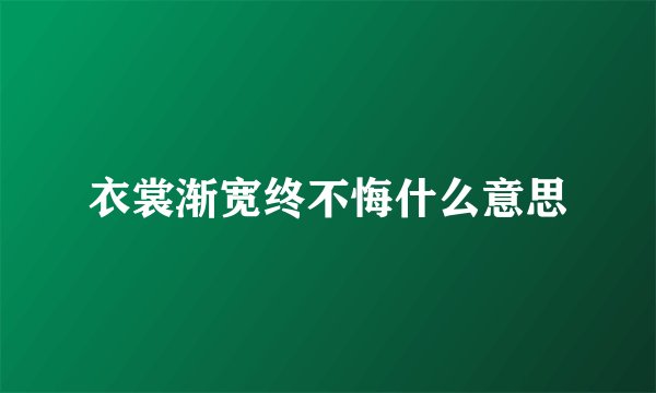 衣裳渐宽终不悔什么意思