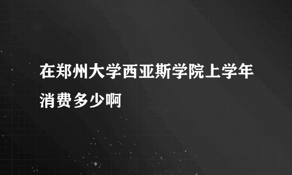 在郑州大学西亚斯学院上学年消费多少啊