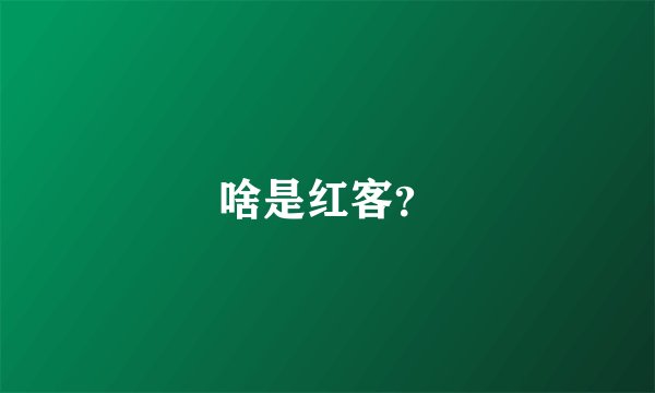 啥是红客?