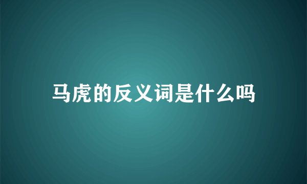 马虎的反义词是什么吗