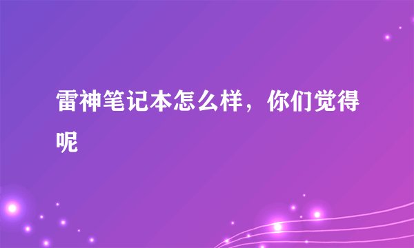 雷神笔记本怎么样，你们觉得呢