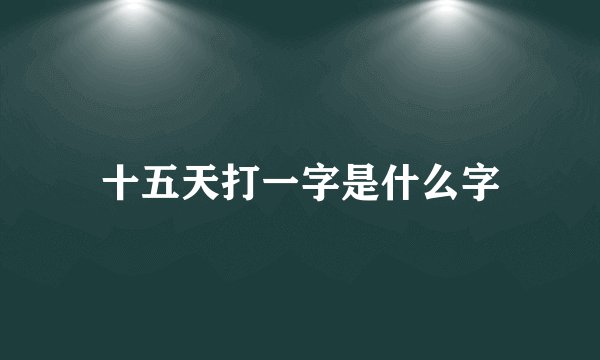 十五天打一字是什么字