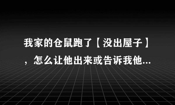 我家的仓鼠跑了【没出屋子】，怎么让他出来或告诉我他大概藏在哪。