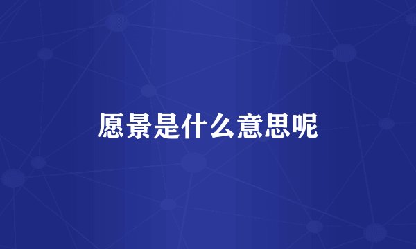愿景是什么意思呢