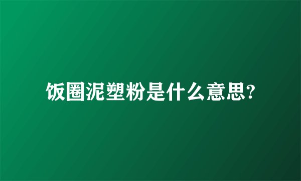 饭圈泥塑粉是什么意思?