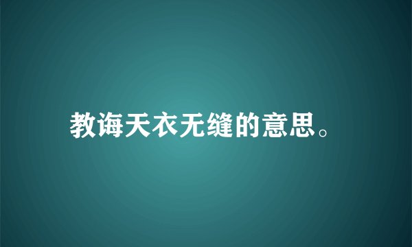 教诲天衣无缝的意思。