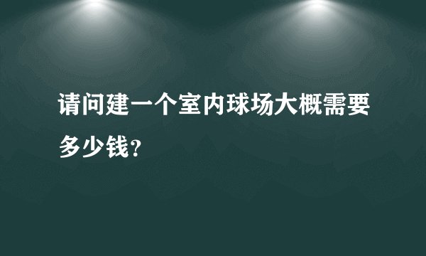 请问建一个室内球场大概需要多少钱？